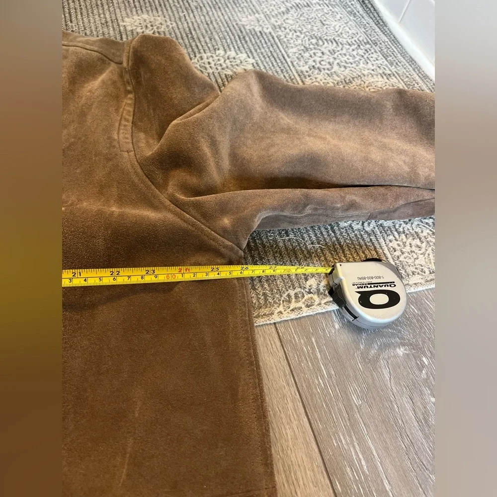 Vintage J. Crew Suede Leather Coat Brown Size XL